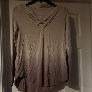 Women's Ombre Long Sleeve Tee - Brown